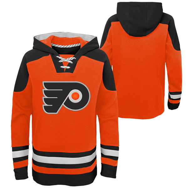 Men's Philadelphia Flyers Blank Orange Ageless Must-Have Lace-Up Pullover Hoodie - Click Image to Close